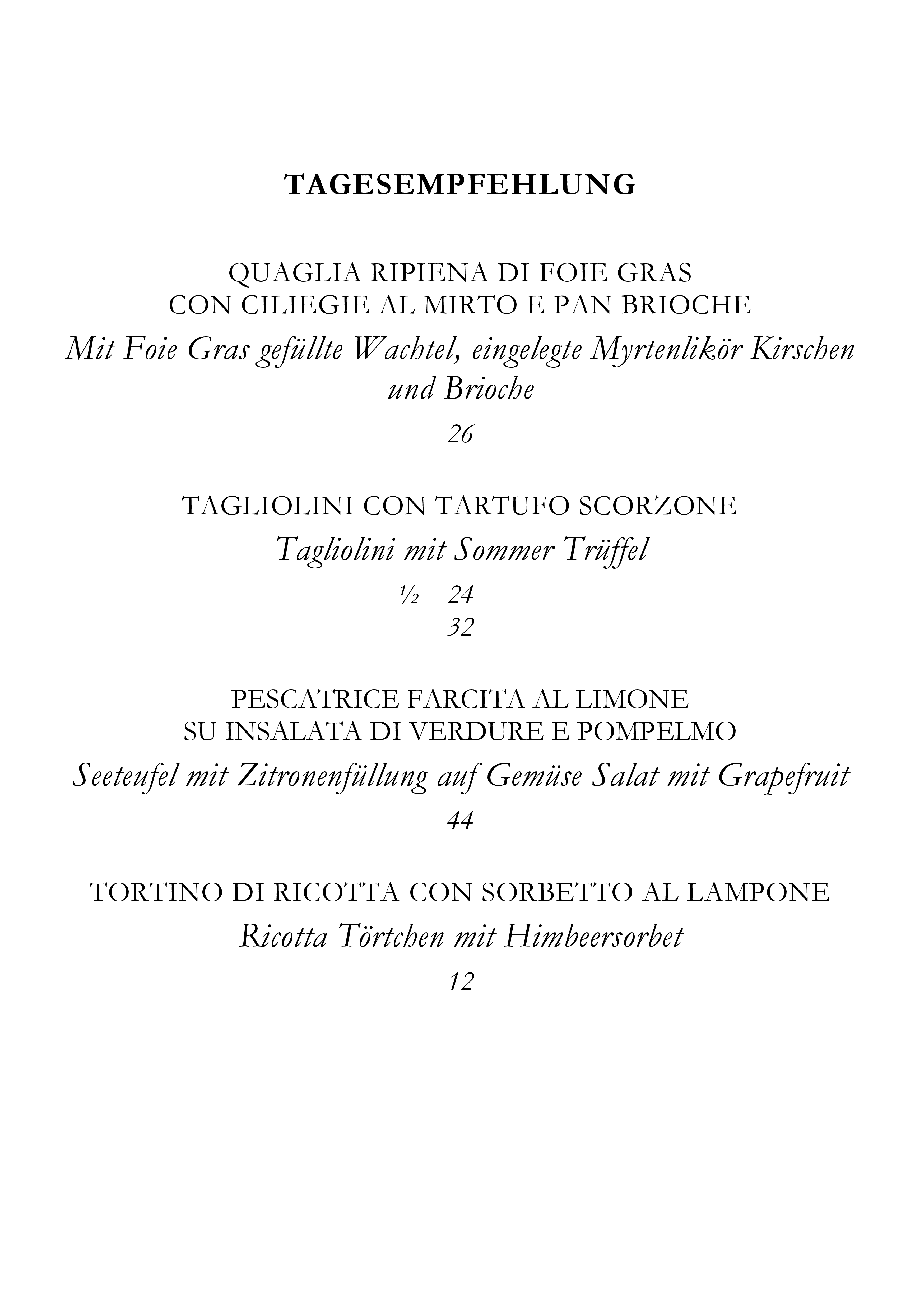 Tagesempfehlung Seite 1