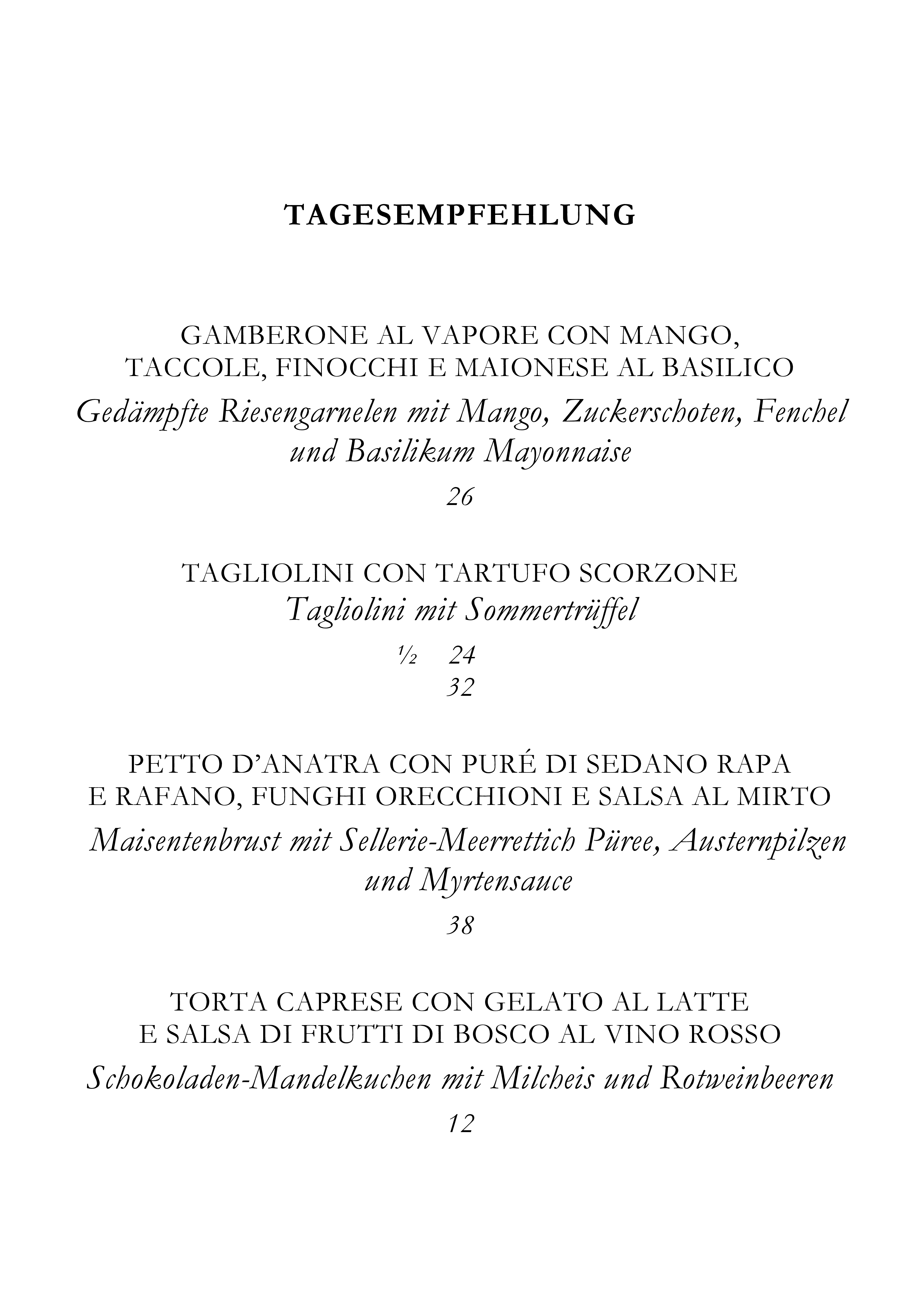 Tagesempfehlung Seite 1