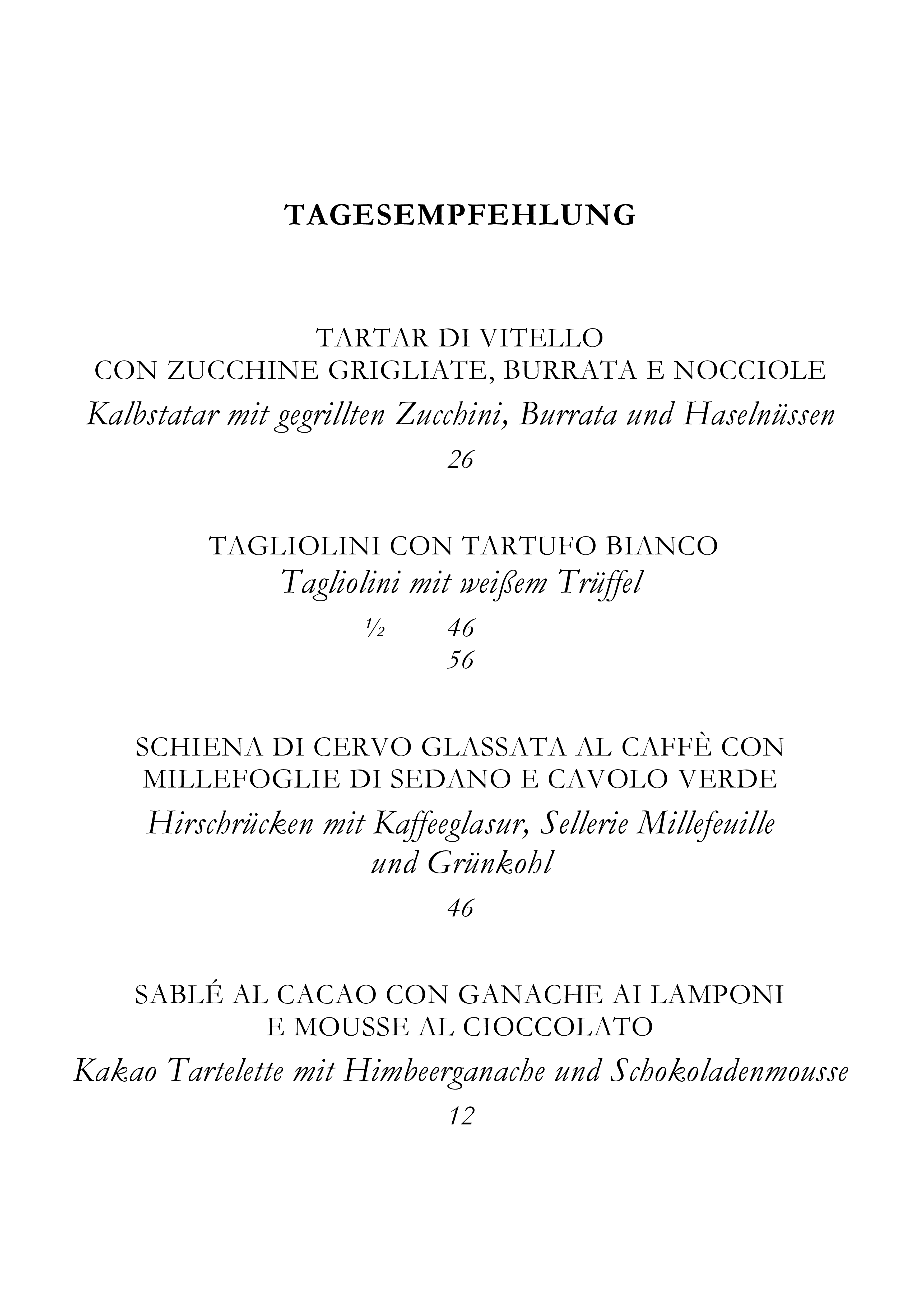 Tagesempfehlung Seite 1