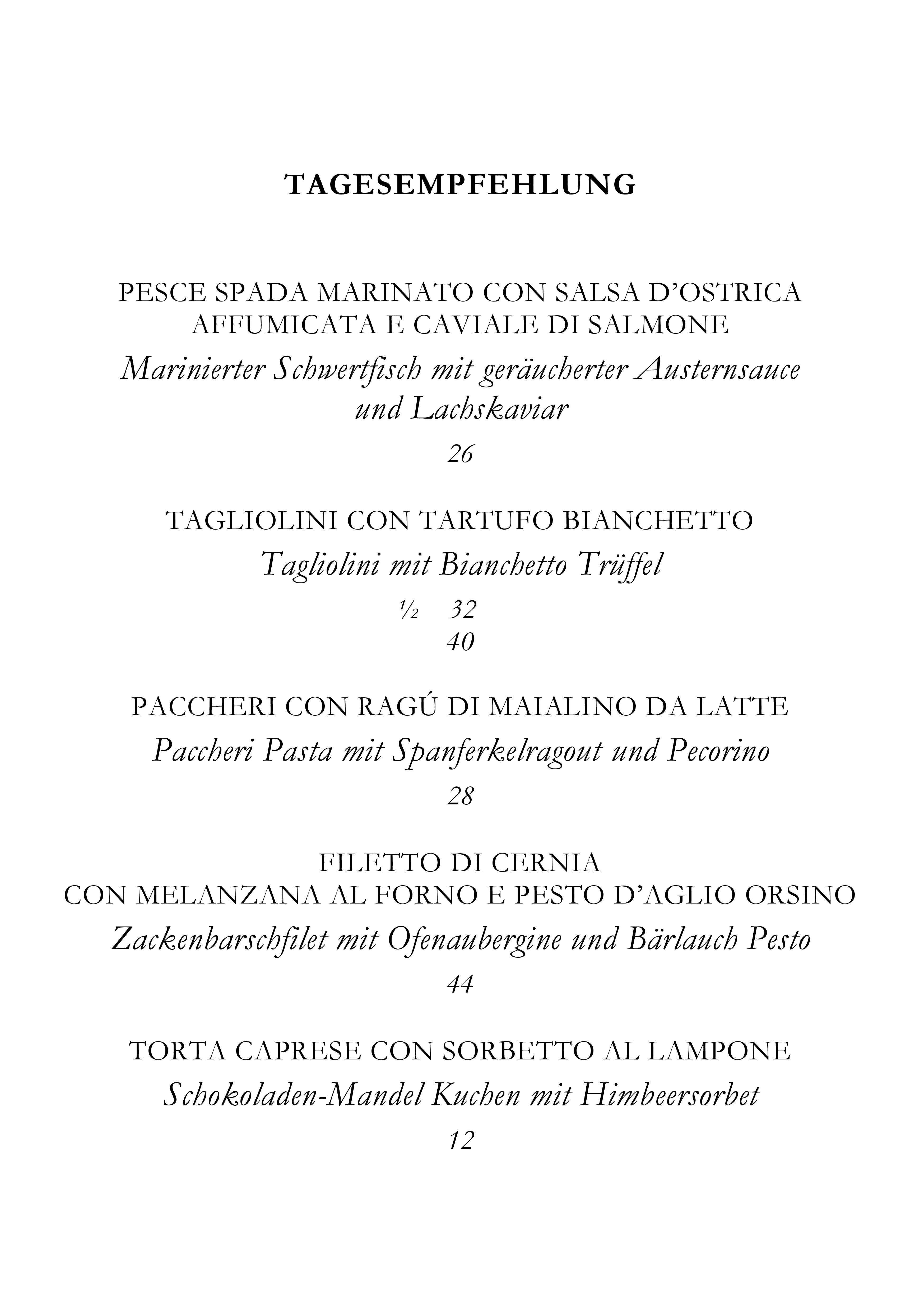 Tagesempfehlung Seite 1