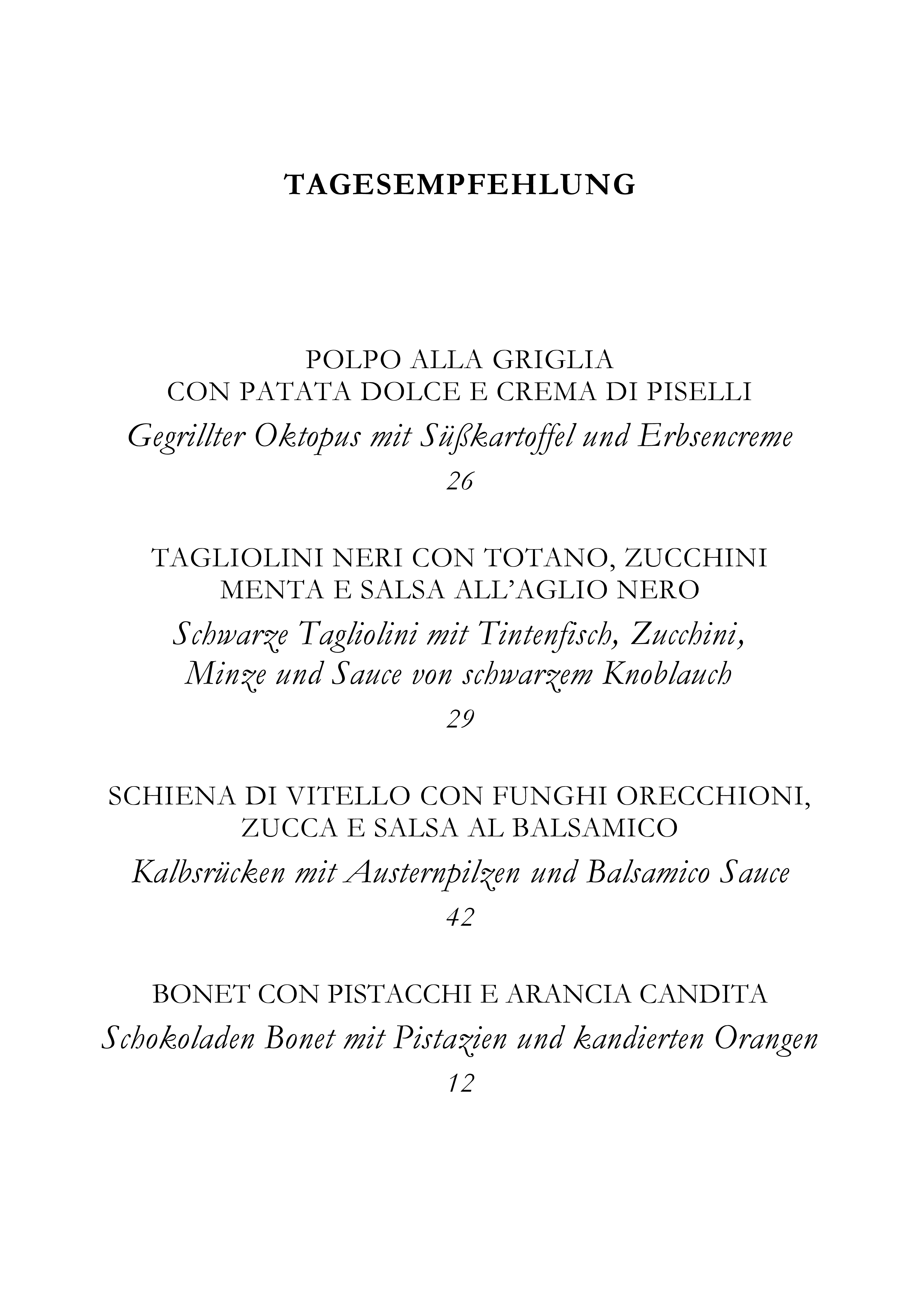 Tagesempfehlung Seite 1