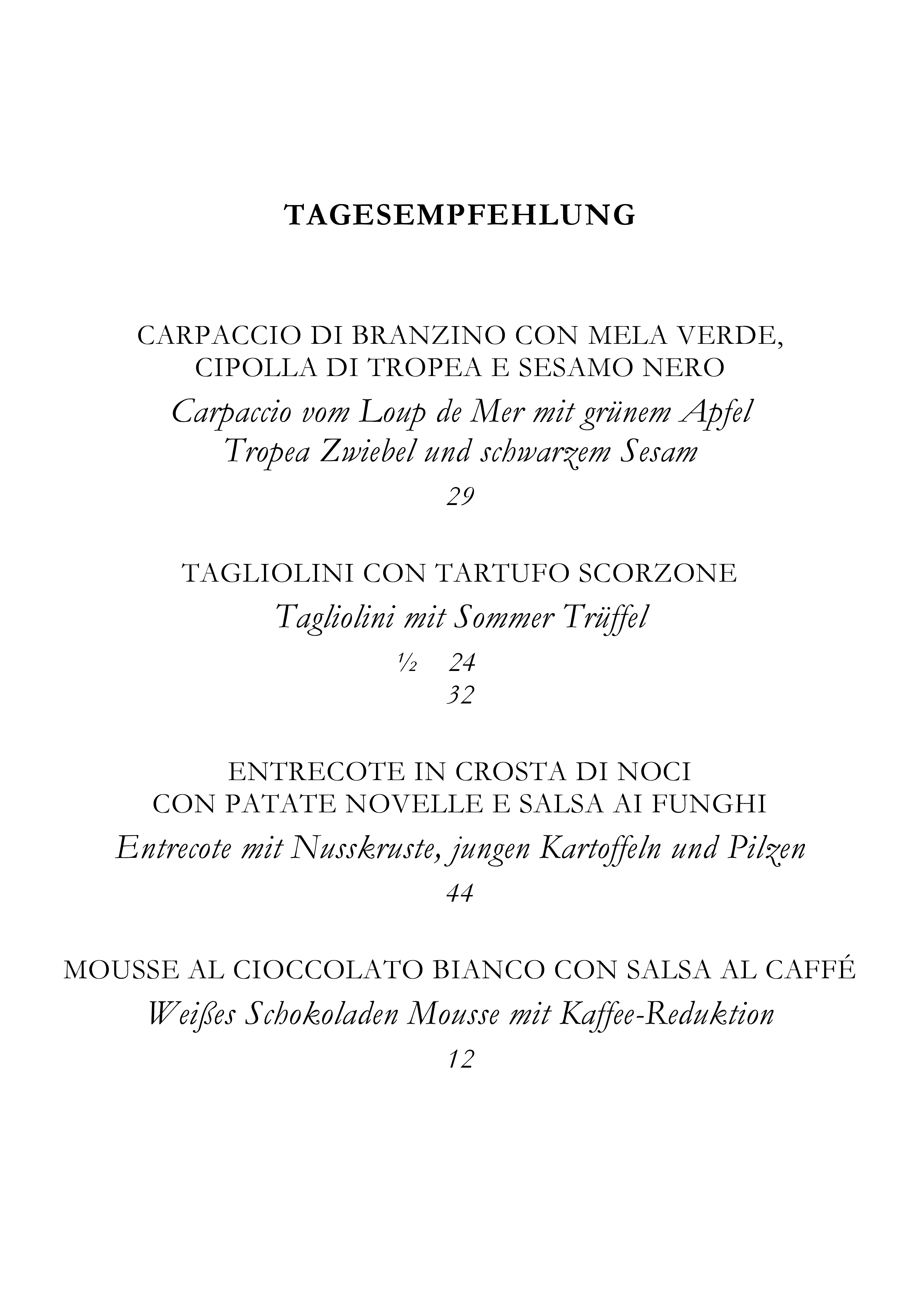 Tagesempfehlung Seite 1