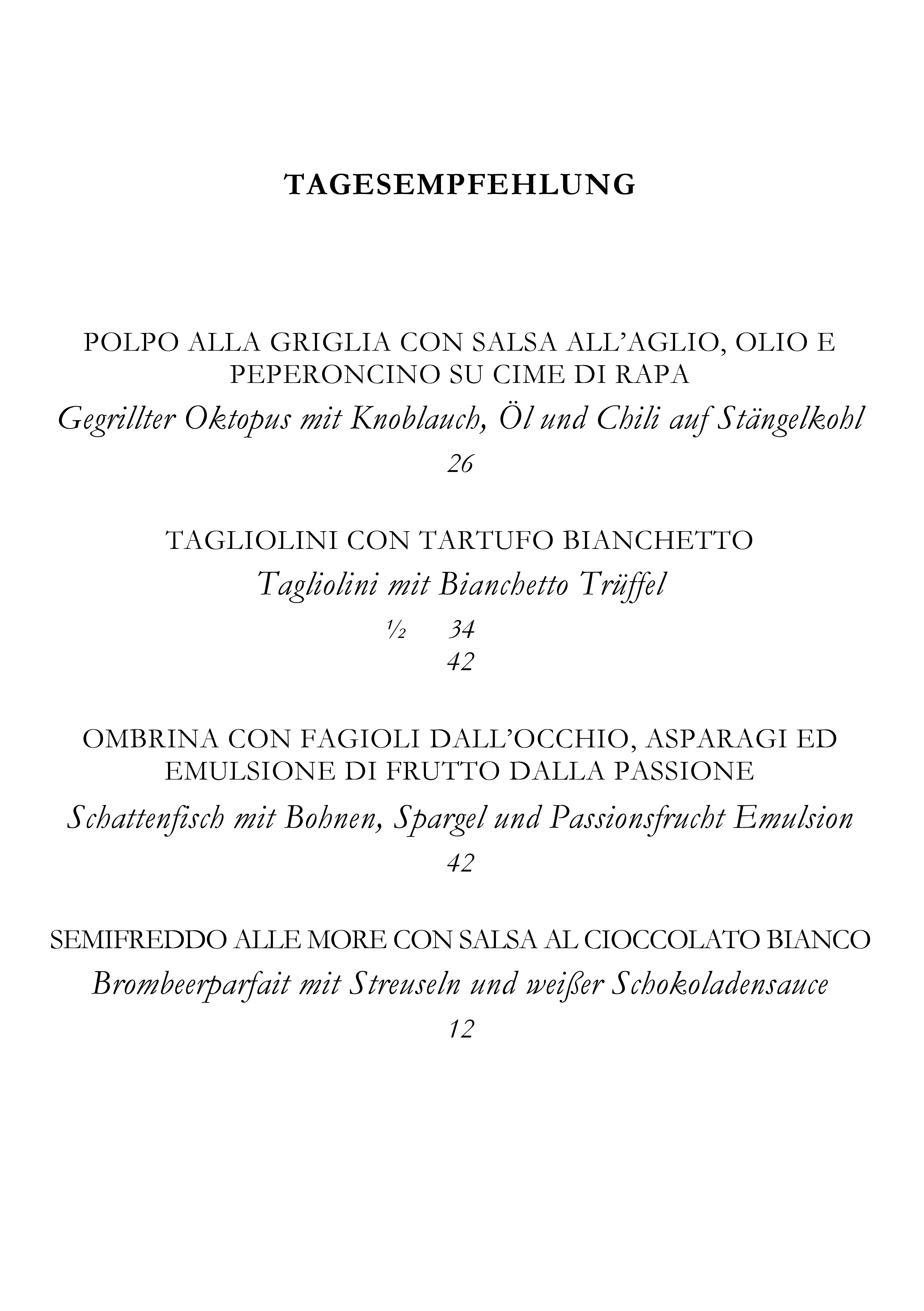 Tagesempfehlung Seite 1