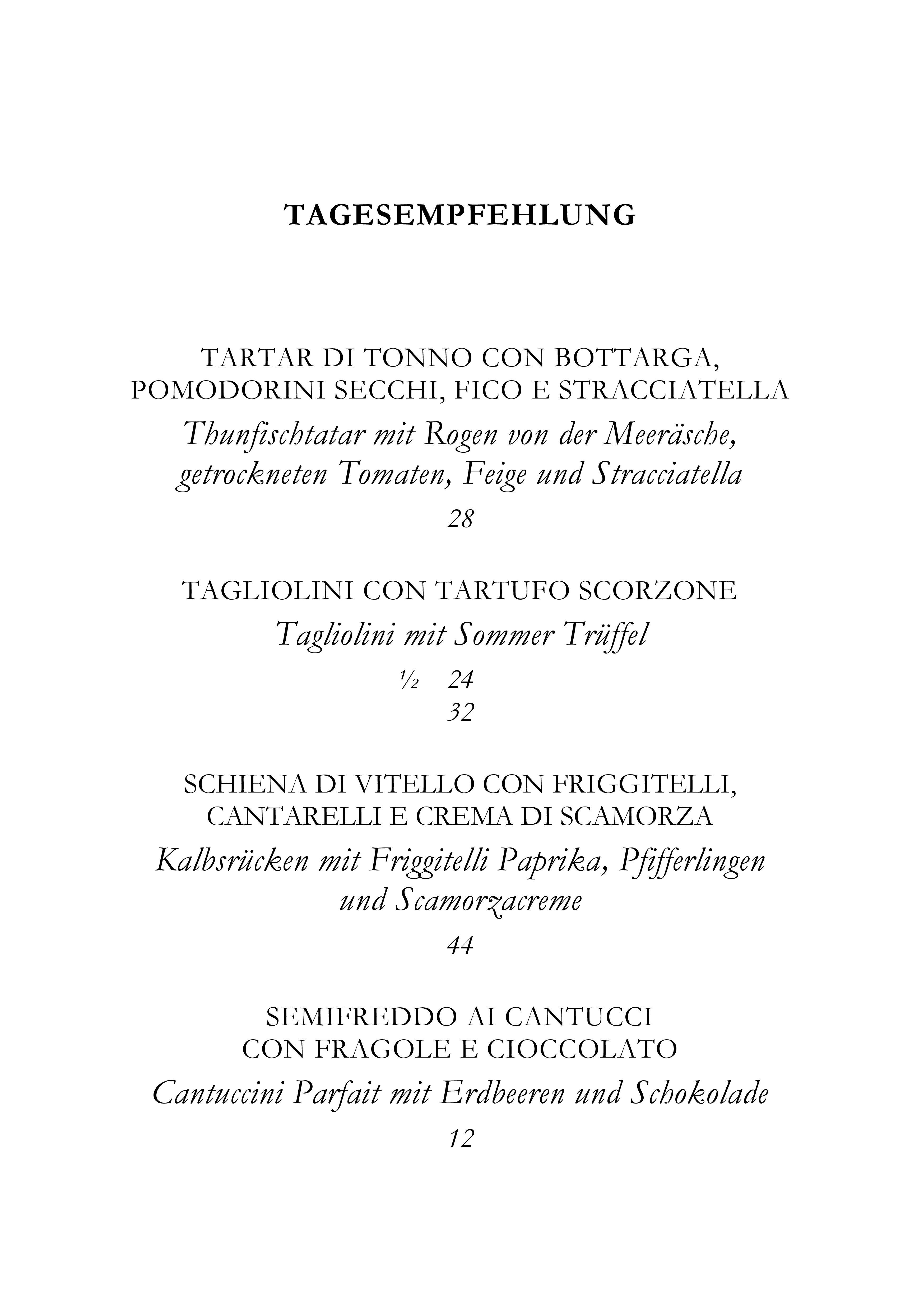 Tagesempfehlung Seite 1