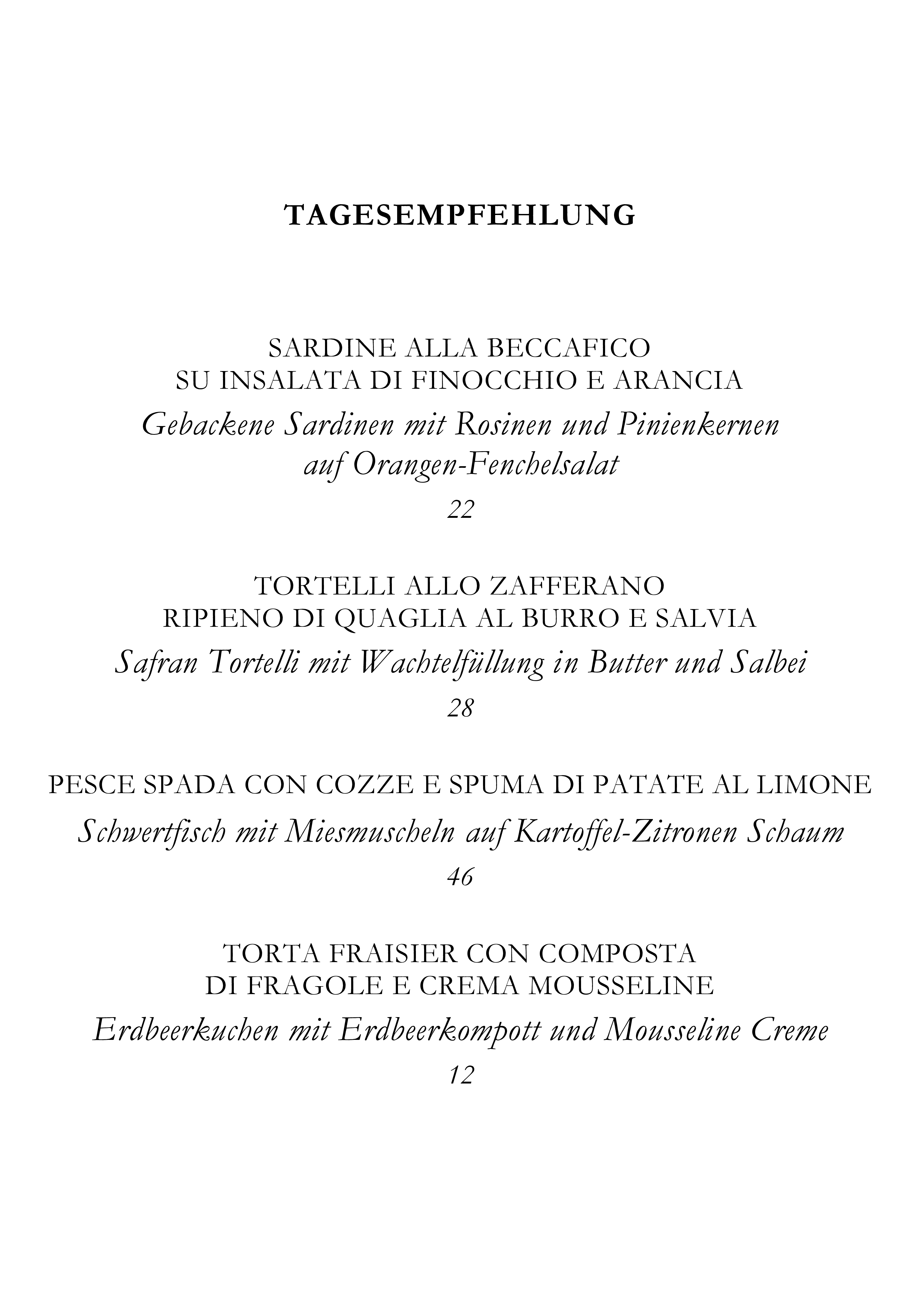 Tagesempfehlung Seite 1
