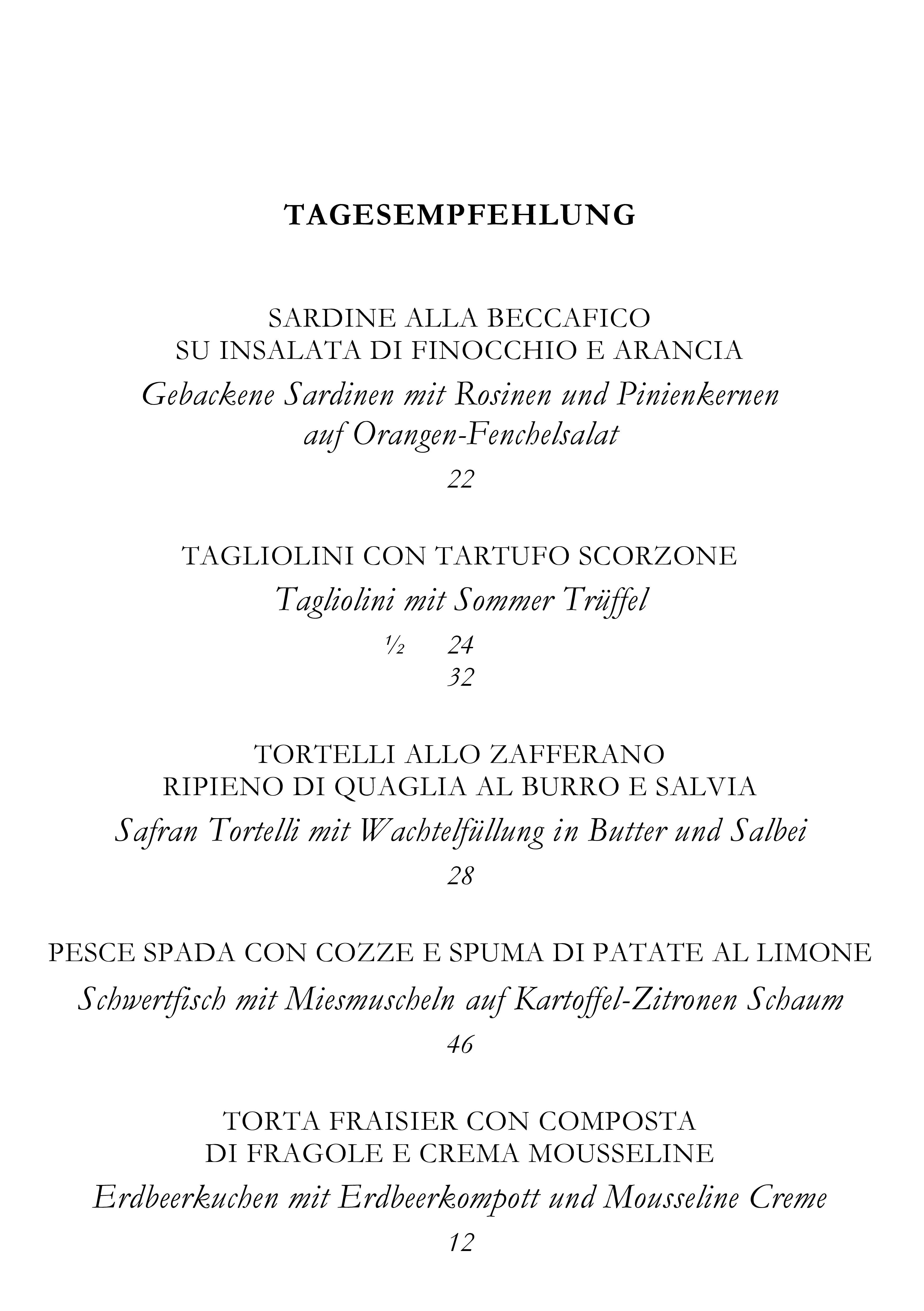 Tagesempfehlung Seite 1