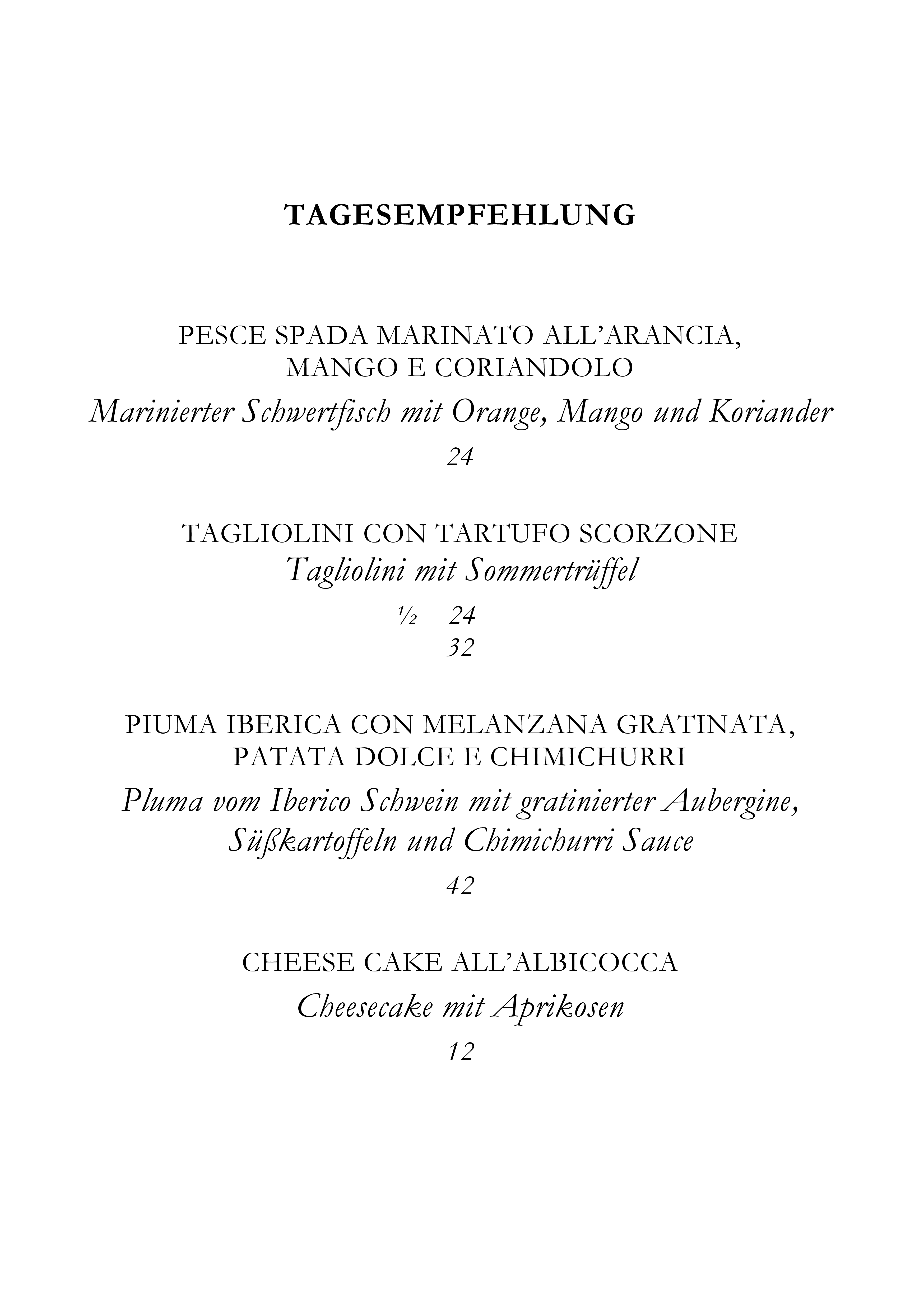Tagesempfehlung Seite 1