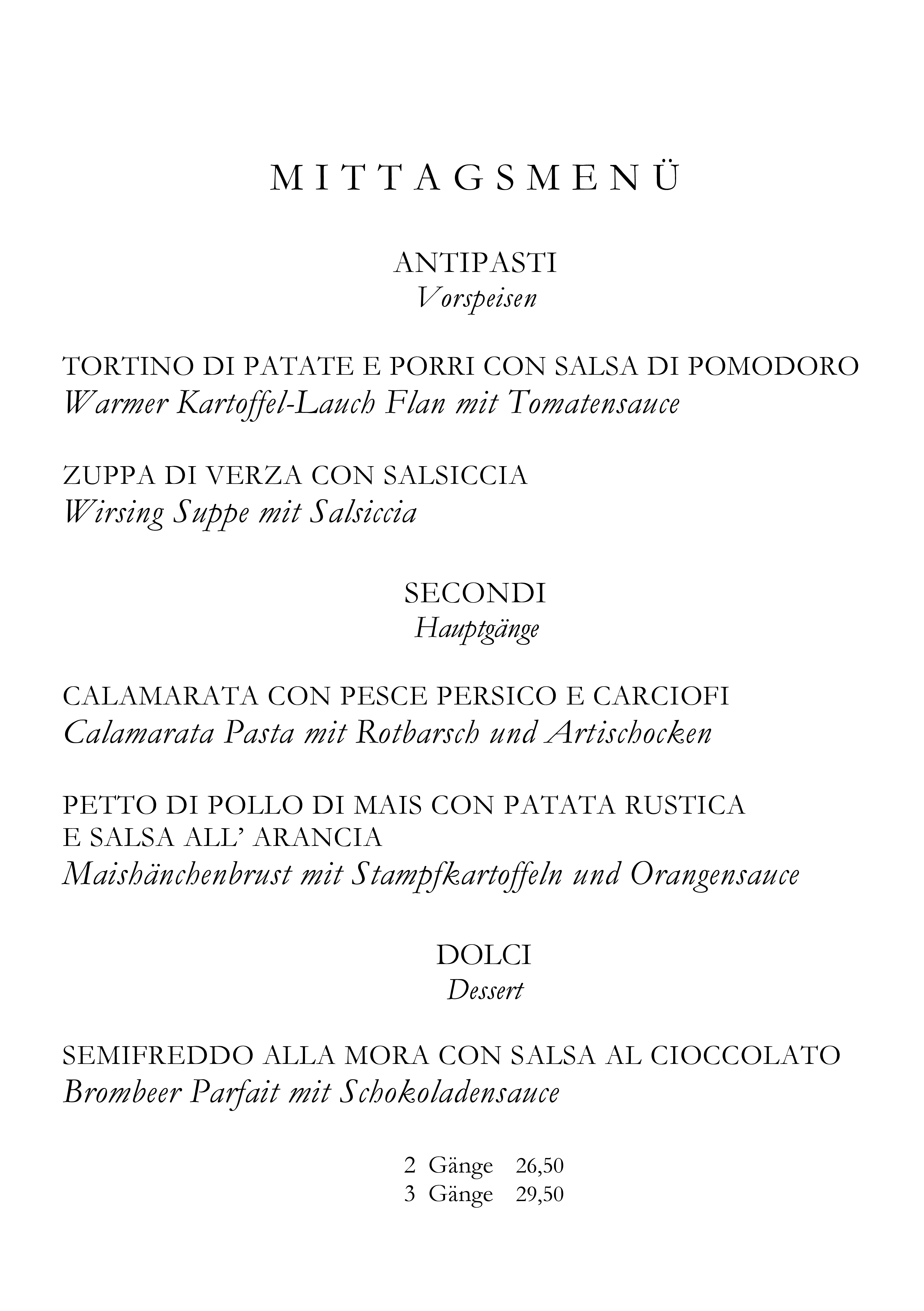 Mittagsmenü Seite 1