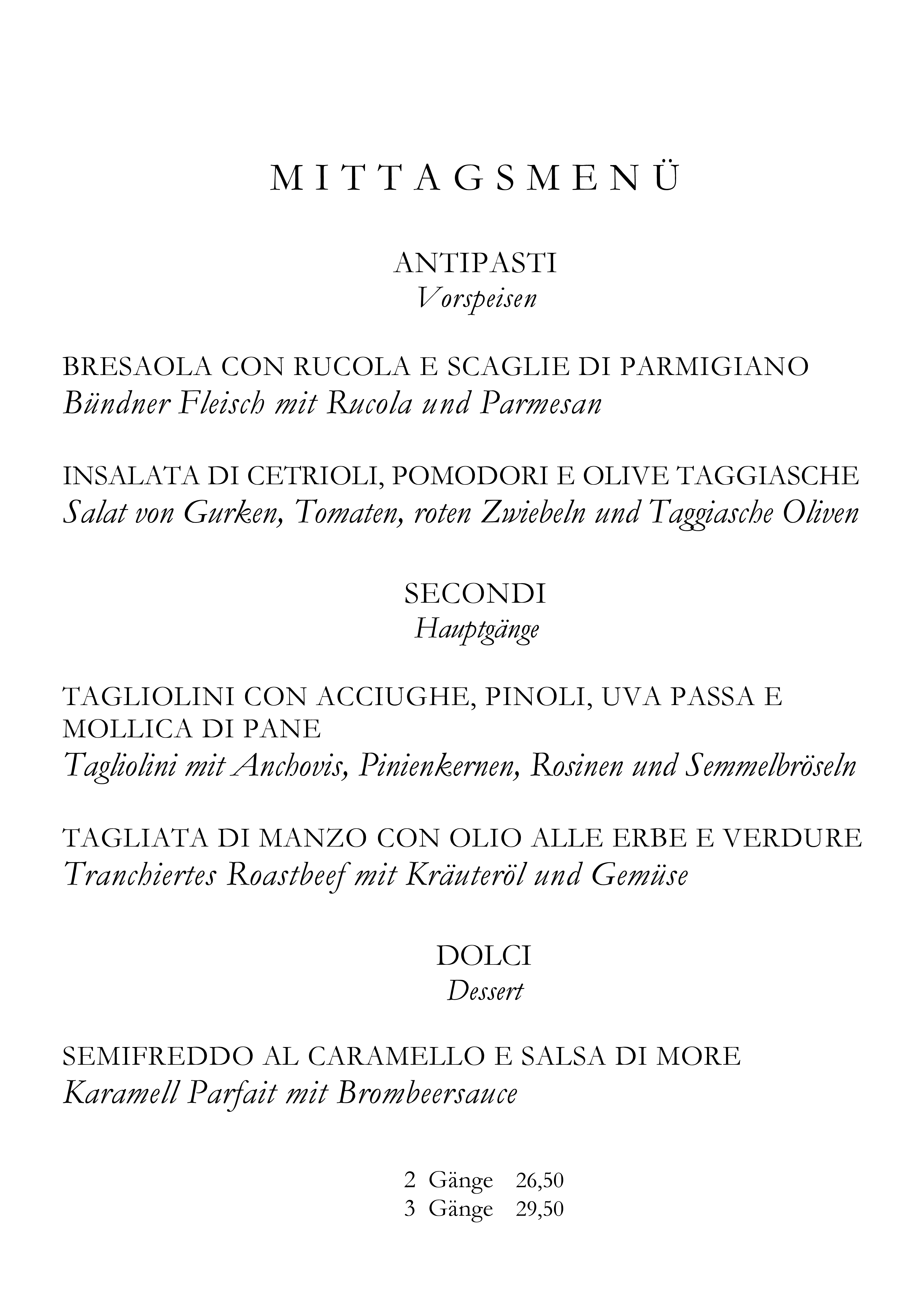 Mittagsmenü Seite 1