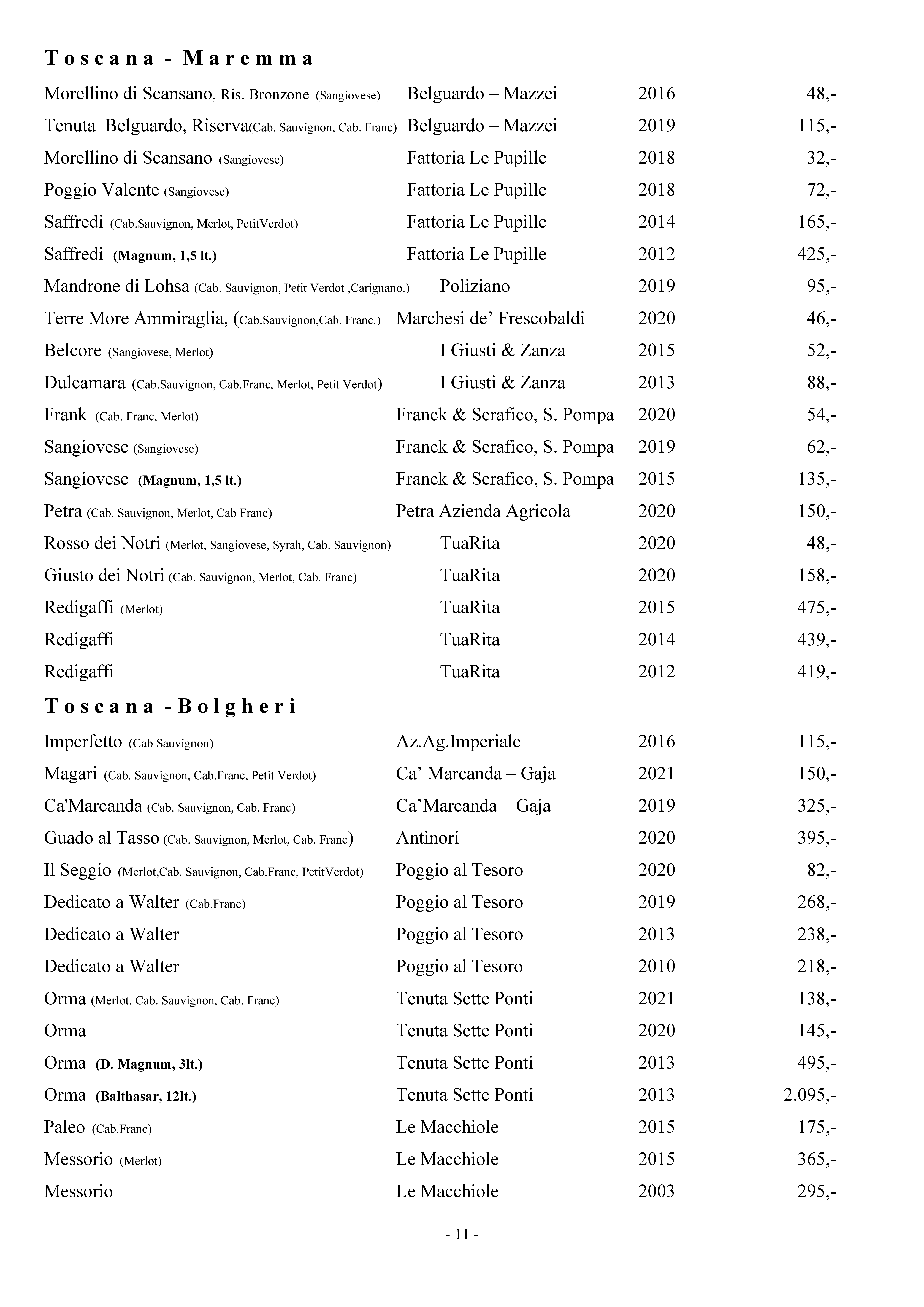 Wine list Seite 10