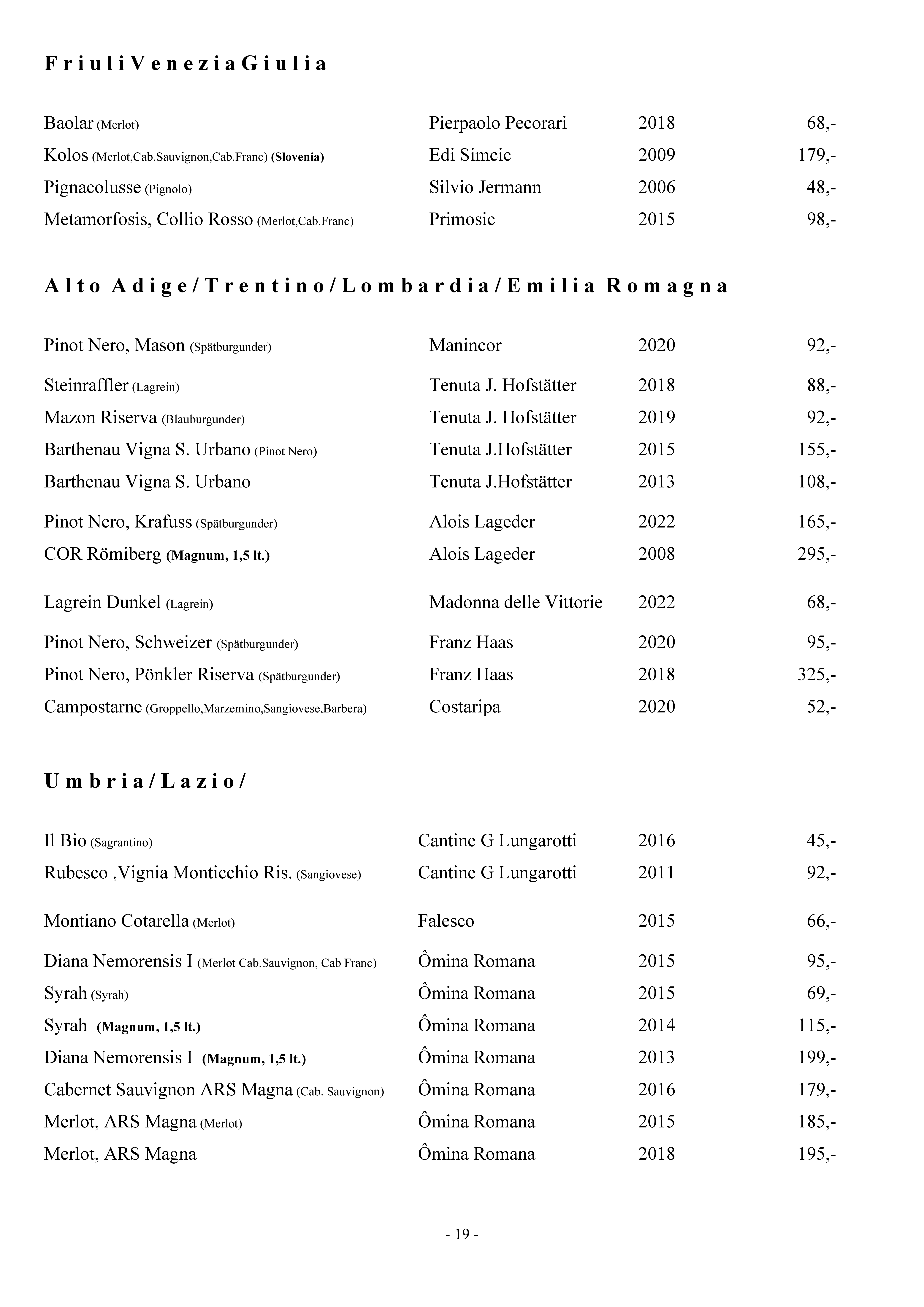 Weinkarte Seite 19