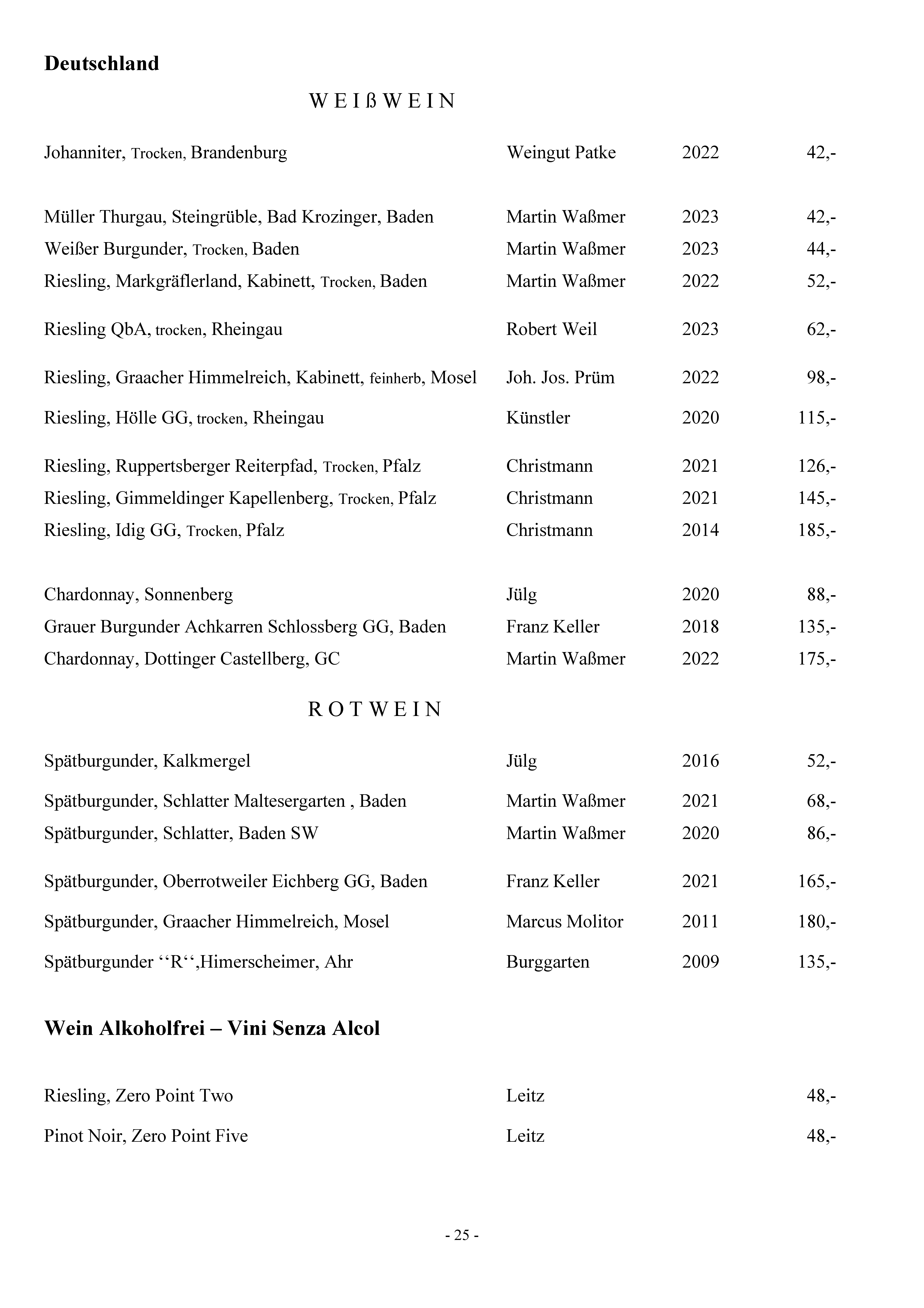 Weinkarte Seite 25