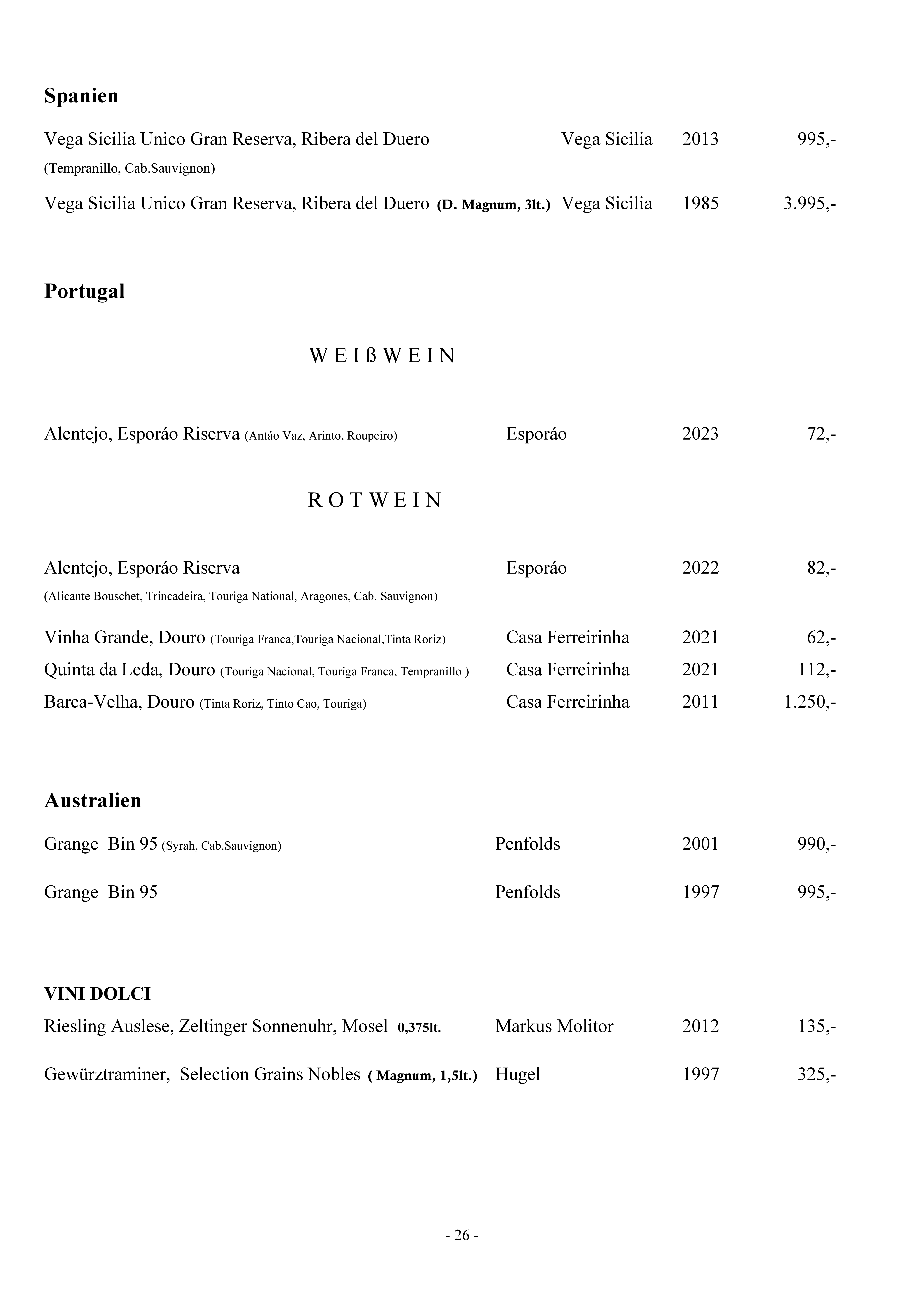 Weinkarte Seite 26