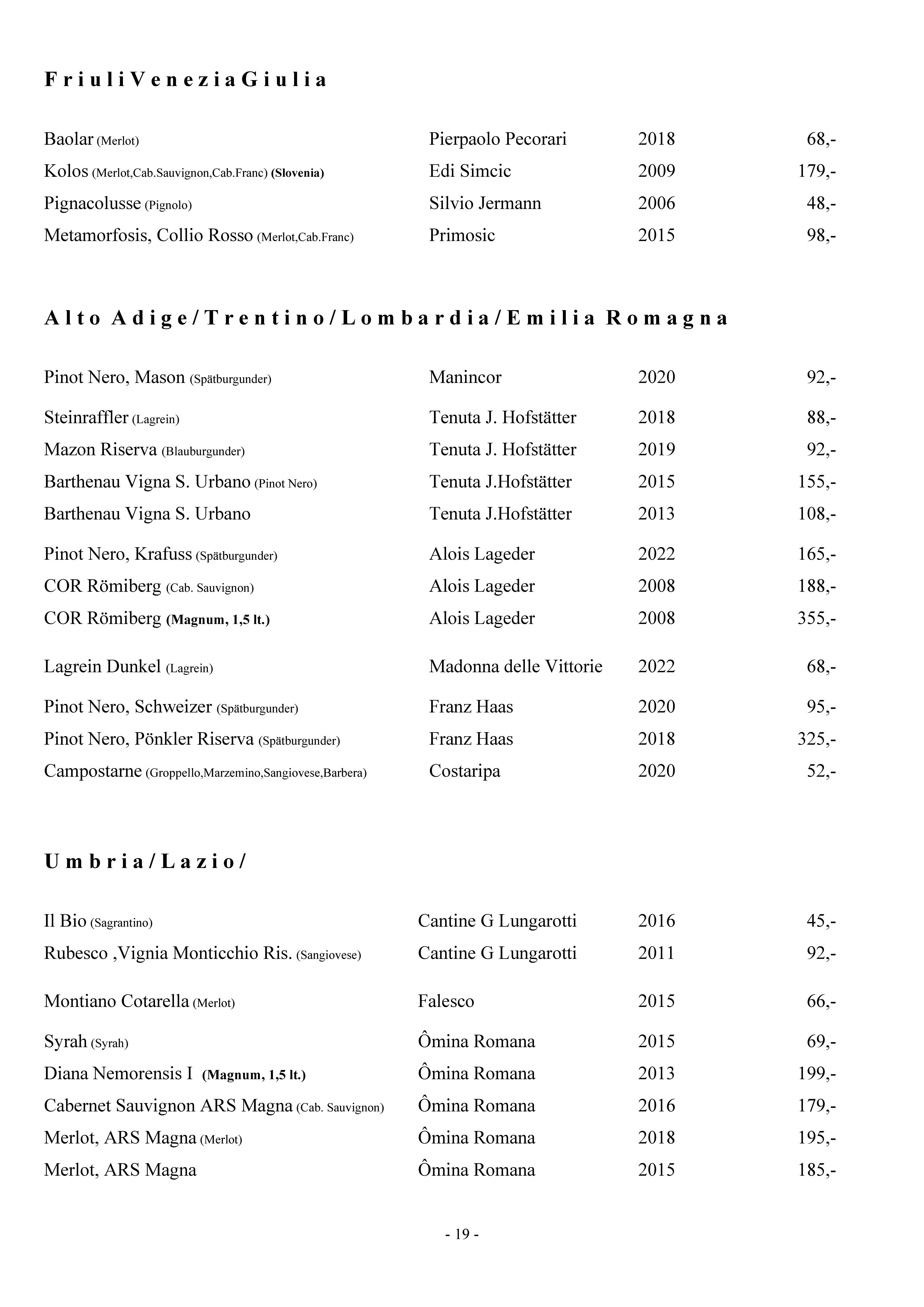 Weinkarte Seite 19