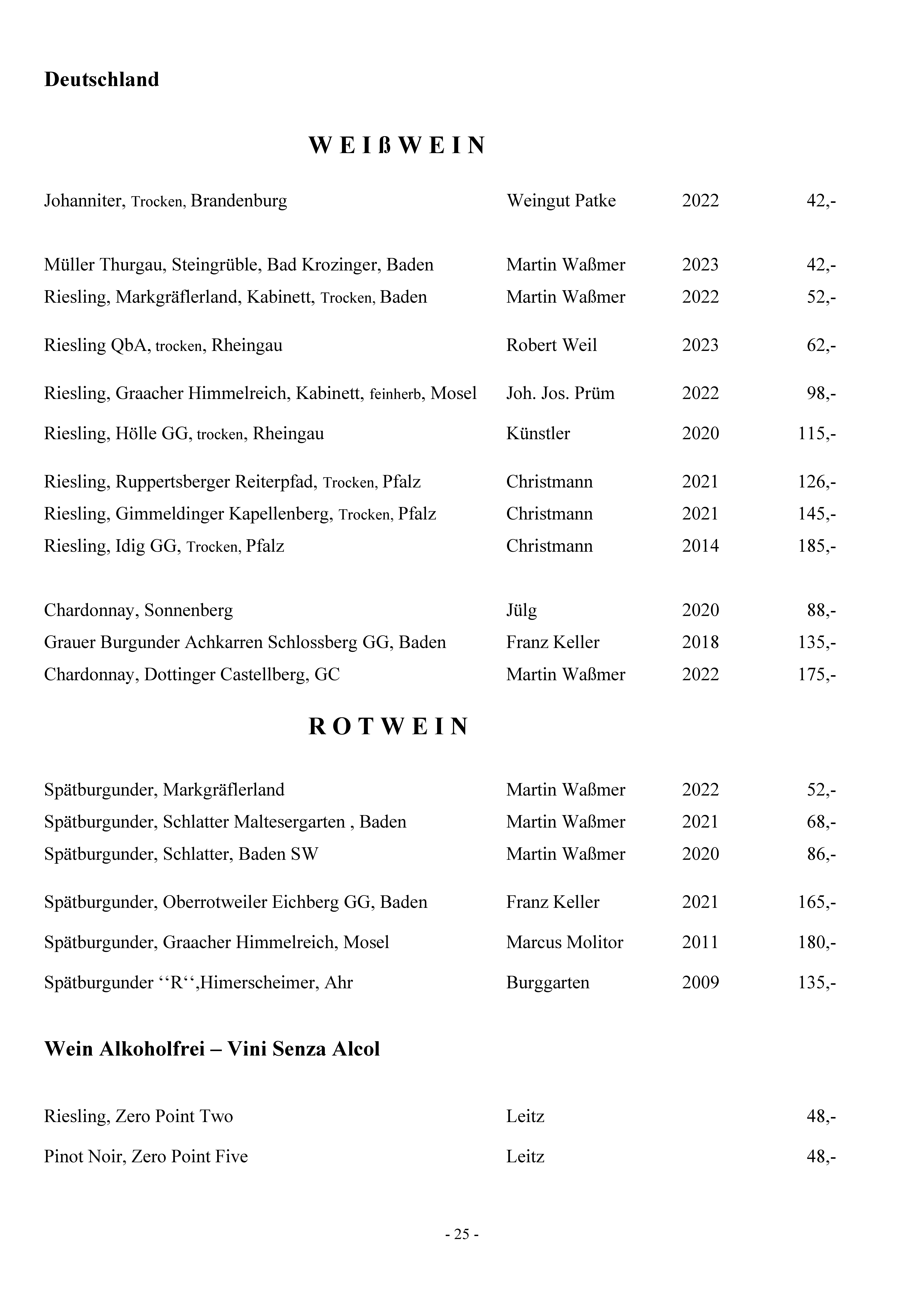 Weinkarte Seite 25