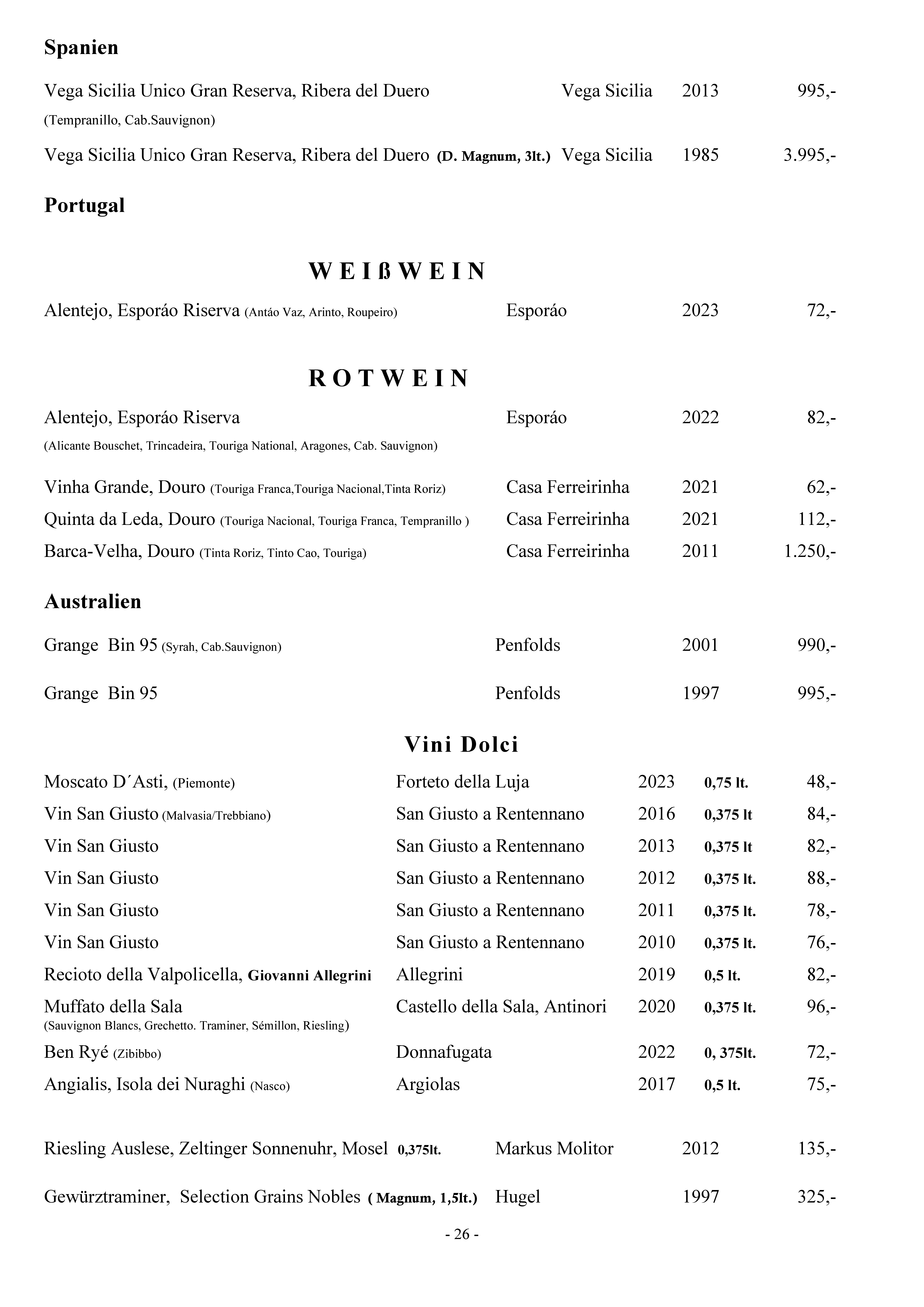 Weinkarte Seite 26