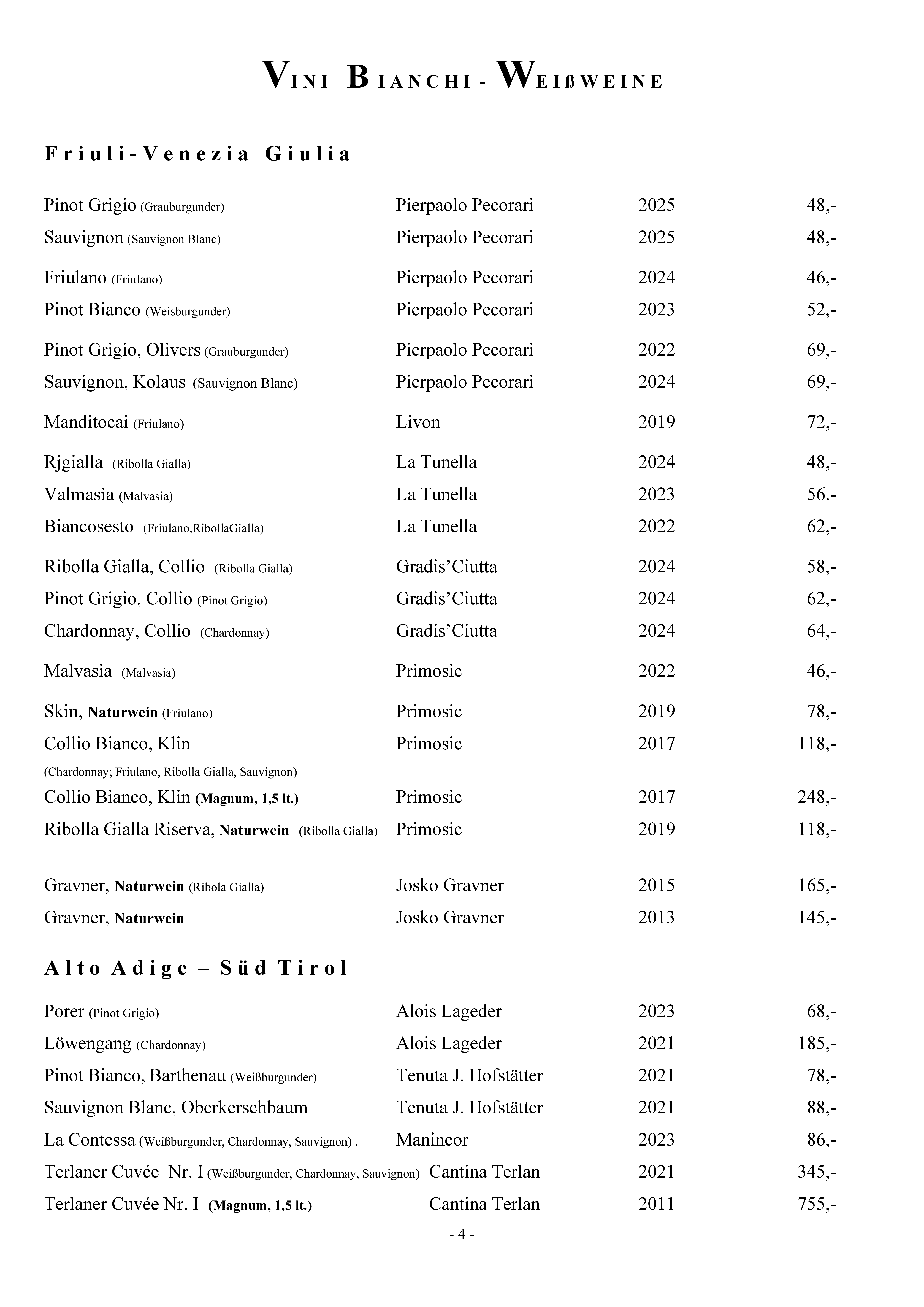 Weinkarte Seite 4