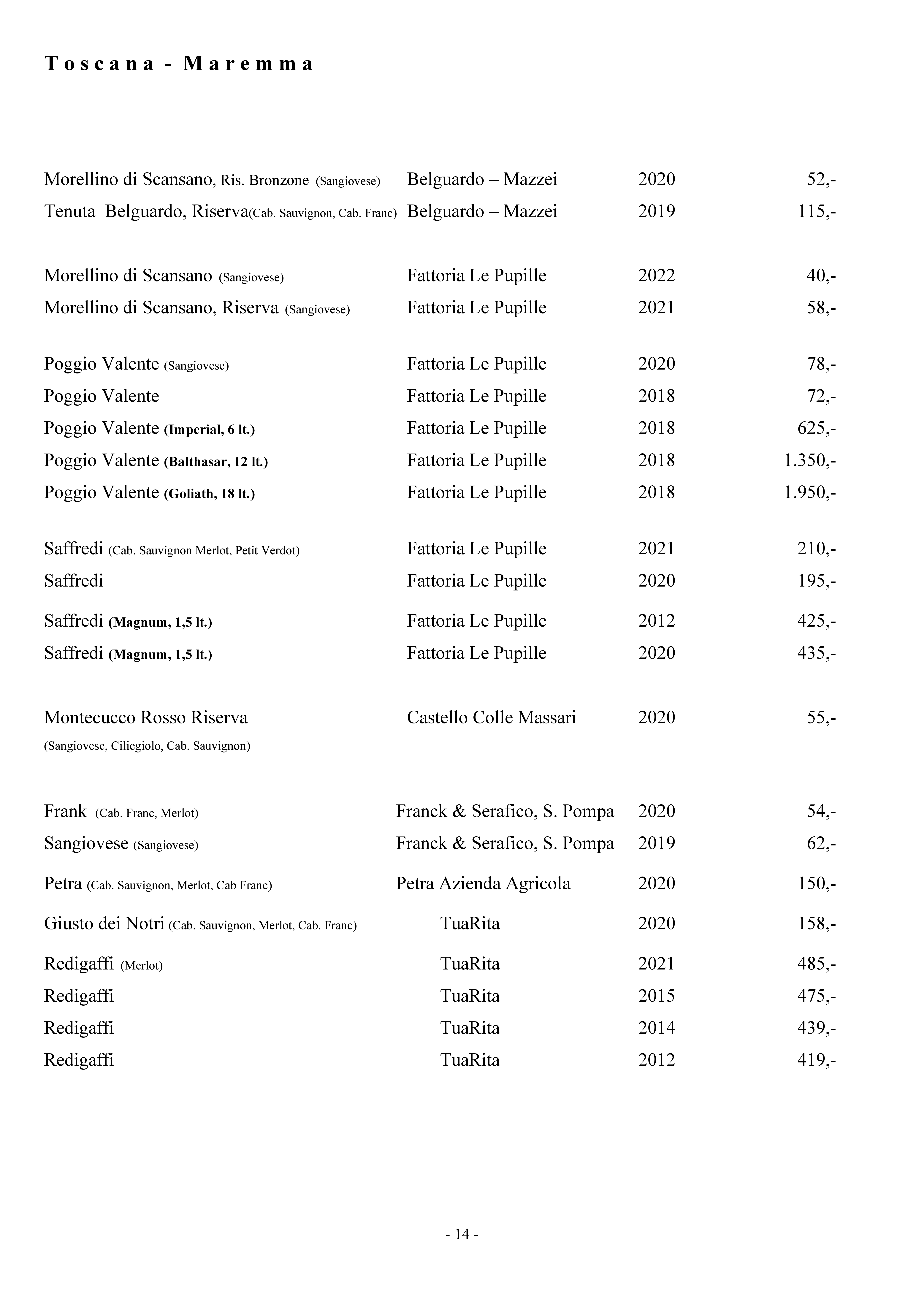 Weinkarte Seite 14